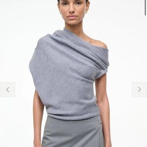 STAUD MABEL SWEATER HEATHER GREY